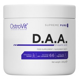 OstroVit Supreme Pure D.A.A. D-Aspartic Acid pudra 200 grame Beneficii D-Aspartic Acid pudra, (DAA): stimulează producția de tes