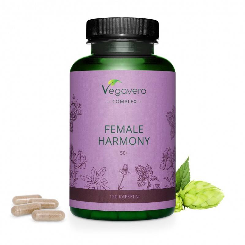 Vegavero Female Harmony 50+ Complex, 120 Capsule (pentru menopauza) SUPORT NATURAL PENTRU FEMEI: Mai devreme sau mai tarziu, fie